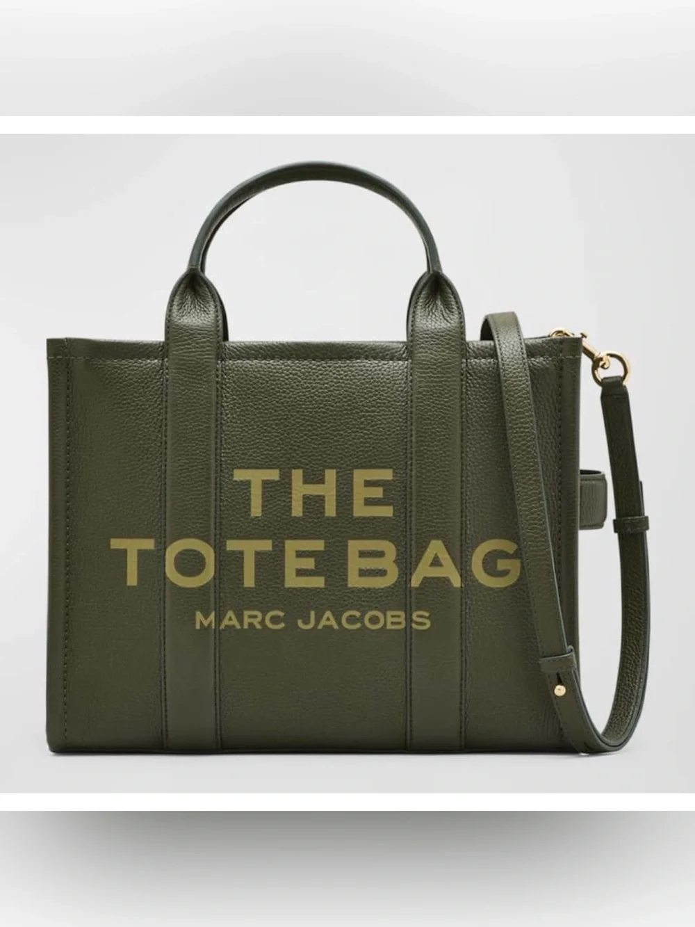 MARC JACOBS Medium Leather Tote Bag, FOREST GREEN - Picture 14 of 14